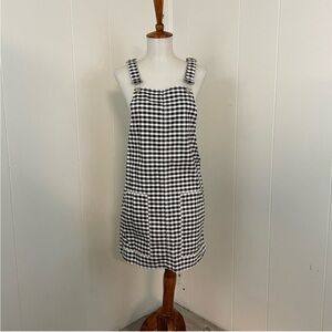 Topshop Gingham Checks Mini Overall Bib Mini Dress‎